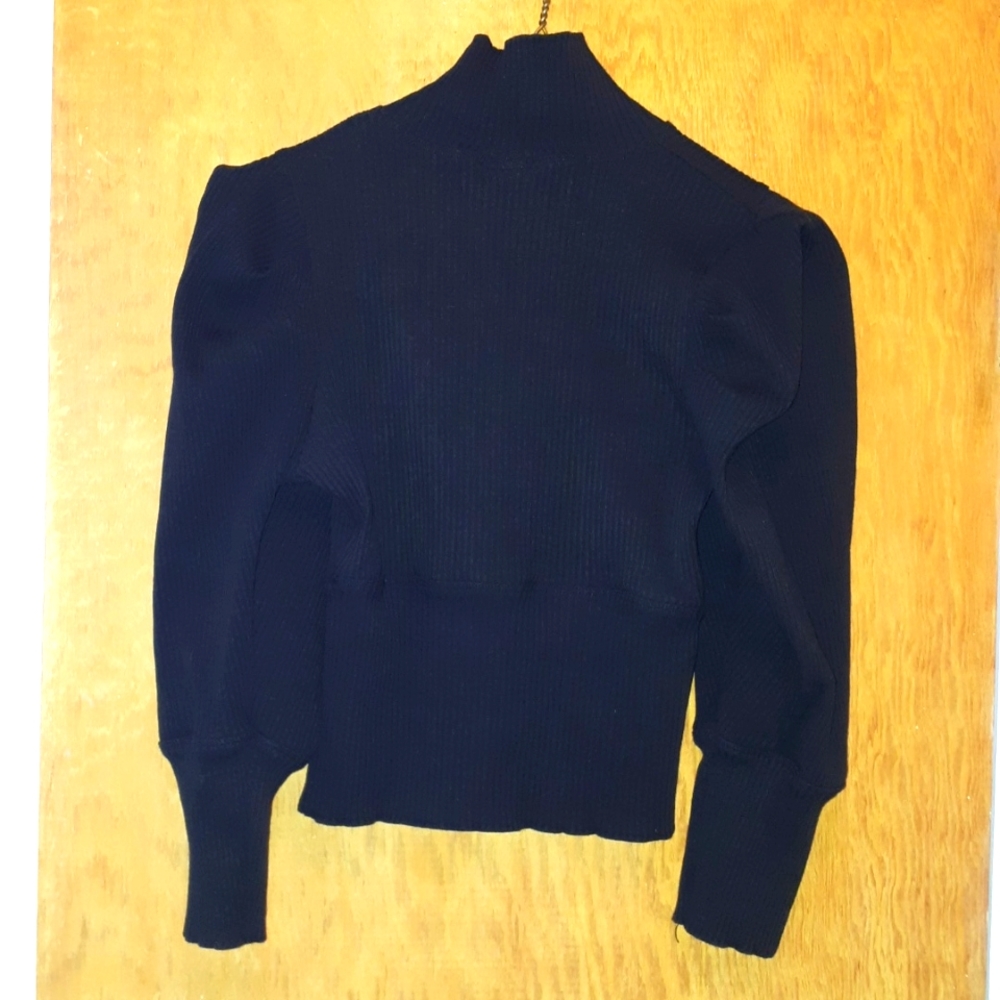 Free People Cropped Sweater with Victorian Puff Sleeves